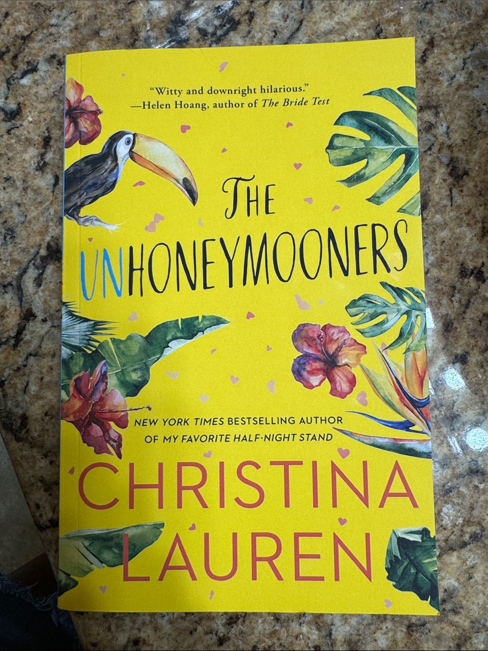 Christina Lauren The Unhoneymooners Yellow paperback Tropical Cover Book
